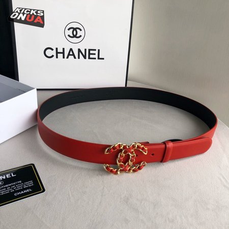 Chanel Red Belt 3.0cm