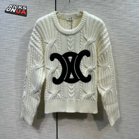 Celine Embroidered Long-Sleeved Sweater