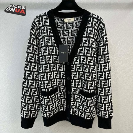 Fendi Knitting Cardigan Sweater Black