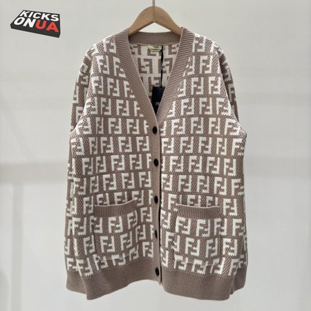 Fendi Knitting Cardigan Sweater Brown