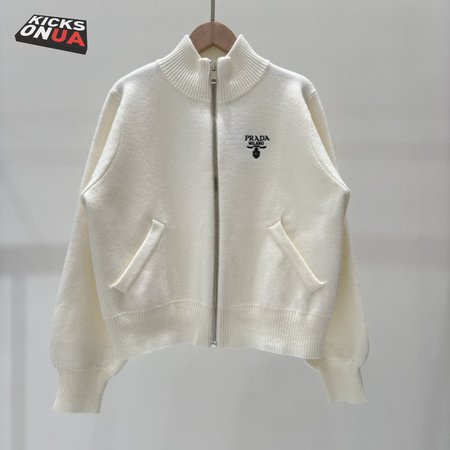 Prada Turtleneck Zip-up Wool Coat