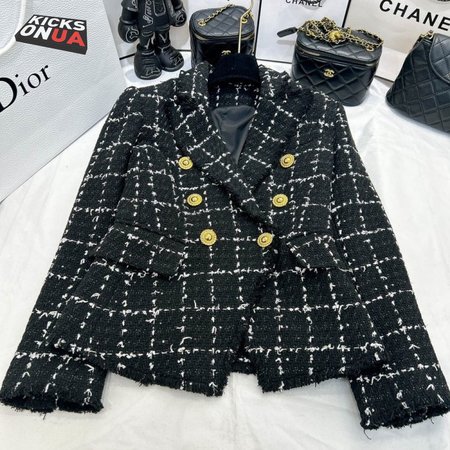 Balmain Black and white Checked Suit Jacket