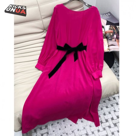Gucci V-Neck Dress Rose Red