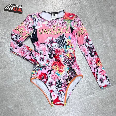 Versace Pink Rose One-Piece Swimsuit