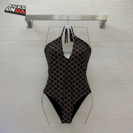 Celine Halter One-Piece Swimsuit