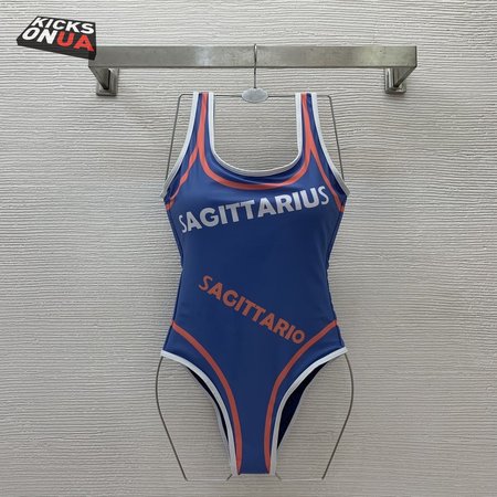 Gucci Blue U-Neck One-Piece Swimsuit