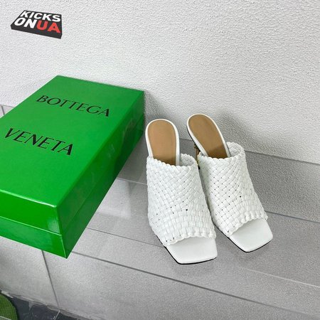 Bottega Veneta White Intrecciato Curve Heeled Sandals 34-41