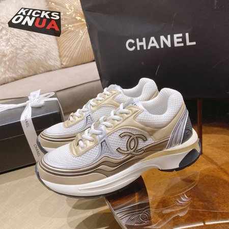Chanel CC Runner Gold Laminate Sneaker