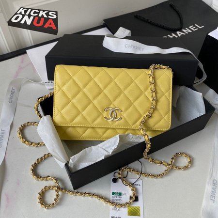 Chanel Classic Wallet On Chain Patent Lambskin & Gold-Tone Metal Yellow