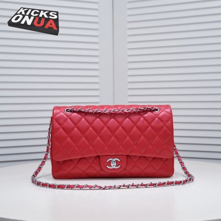 Chanel Classic Double Flap Quilted Jumbo Calfskin Red