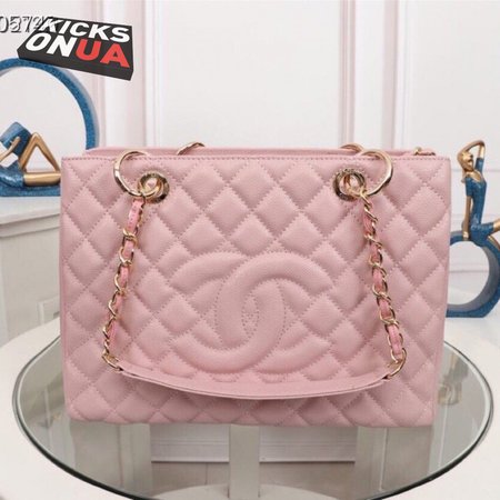 Chanel Pink Quilted Caviar Timeless CC Tote Bag