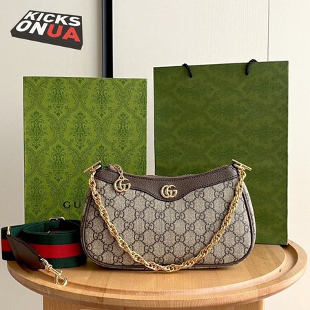 Gucci Ophidia Gg Small Handbag Beige And Ebony Gg Supreme Canvas