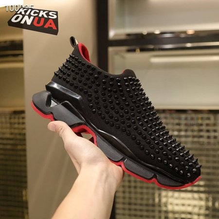 Christian Louboutin Spike Sock Black Red Sneaker