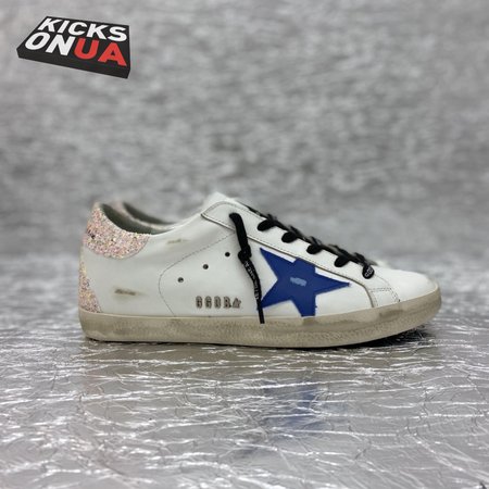 Golden Goose Super-Star White Black Cream Glitter for Women