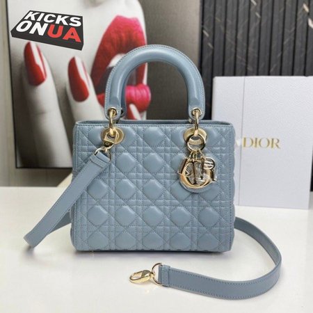 Medium Lady Dior Bag Horizon Blue Cannage Lambskin