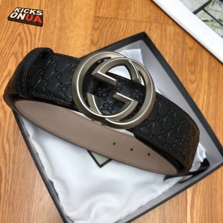 Gucci Interlocking G Belt Signature Guccissima Black