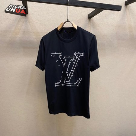 stitch print embroidered t-shirt black 1a96l1