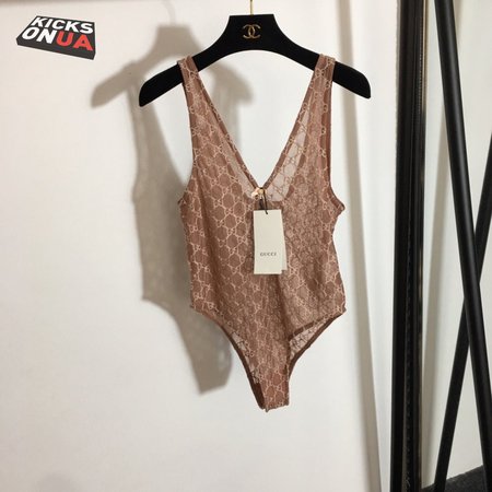 Gucci GG Tulle Jumpsuit Apricot