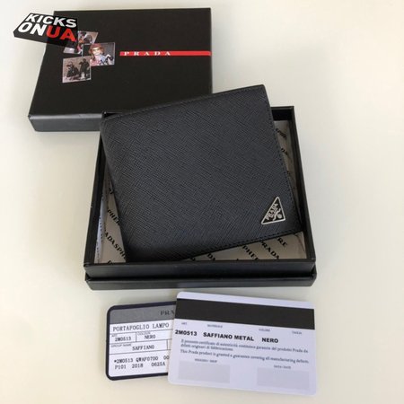 Prada Saffiano Leather Bi-Fold Wallet Black