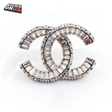 Chanel Strass CC Brooch Silver