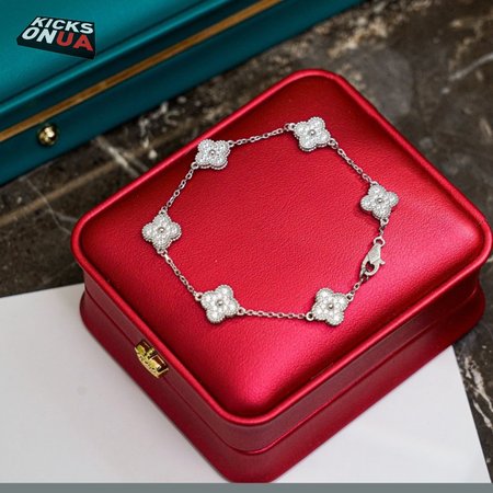 Van Cleef & Arpels 18k White Gold Diamond Pure Alhambra Bracelet