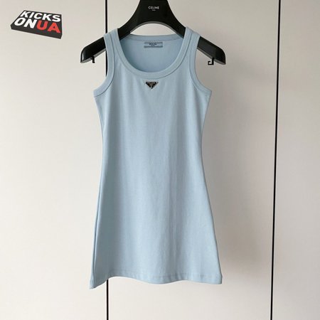 Prada Ribbed Knit Jersey Tank Top