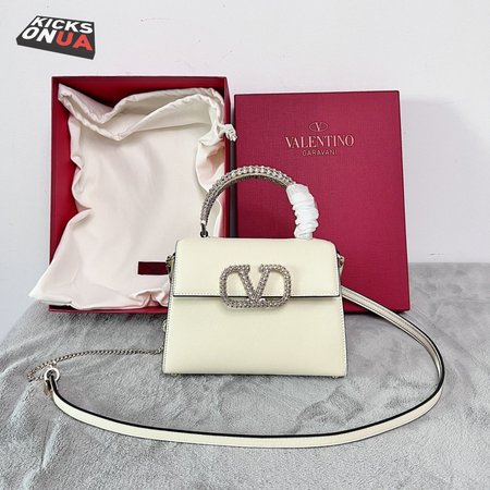 Valentino Garavani Small Vsling Bag In Calfskin With Crystals