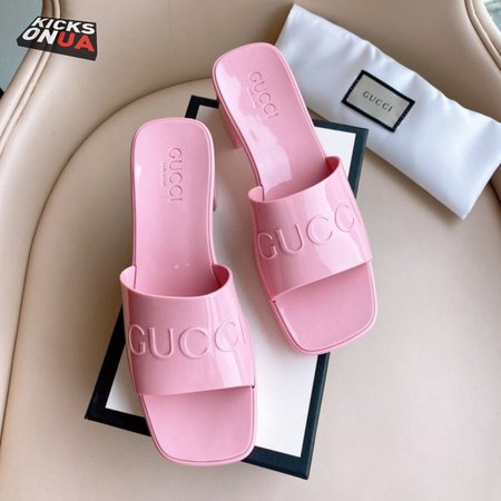 Gucci 60mm Slide Sandal Pink Rubber