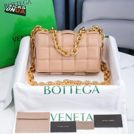 Bottega Veneta Almond Maxi Intrecciato Leather Chain Cassette Bag