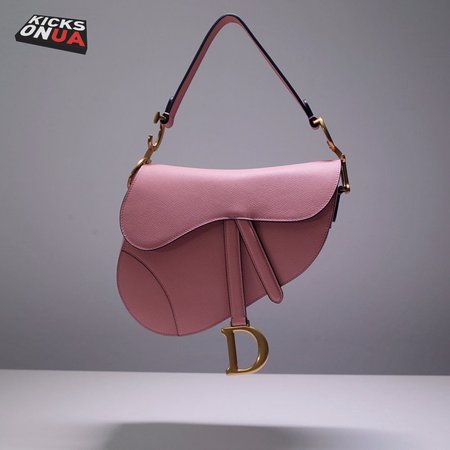 Dior Saddle Bag With Strap Blush Grained Calfskin
