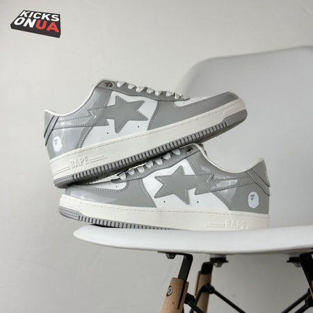 A Bathing Ape Bape Sta Patent Leather White Grey (2023)