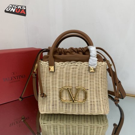 Valentino Garavani VLogo Signature Wicker Tote Bag