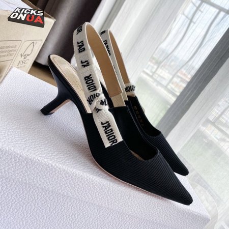 Dior J'adior Slingback Pumps In Black Technical Fabric