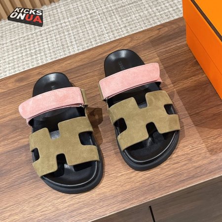 Hermes Suede Goatskin Chypre Sandals