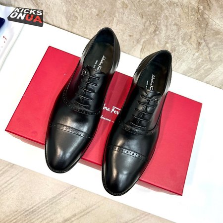 Salvatore Ferragamo Boston Black Cap Toe Loafers