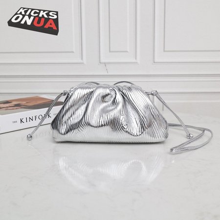 Bottega Veneta Mini Pouch Silver