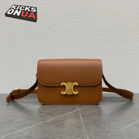 Celine Classique Triomphe Bag In Natural Calfskin Tan 187363