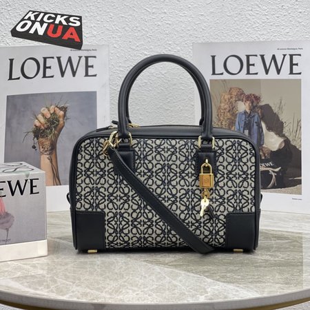 Loewe Amazona 23 In Anagram Jacquard And Calfskin Navy/Black