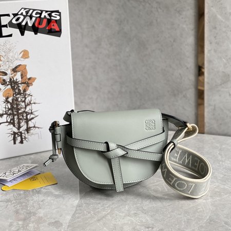 Loewe Mini Gate Bag In Soft Calfskin And Jacquard