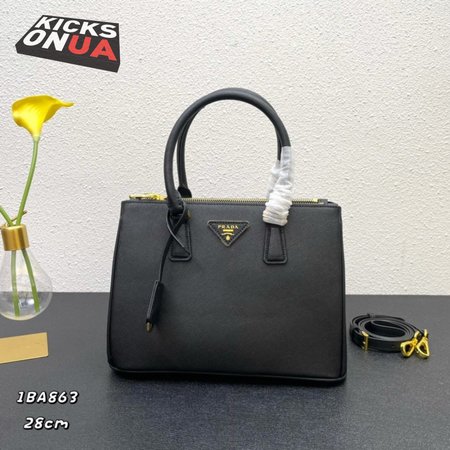 Prada Galleria Saffiano Leather Bag Medium Black 1BA863
