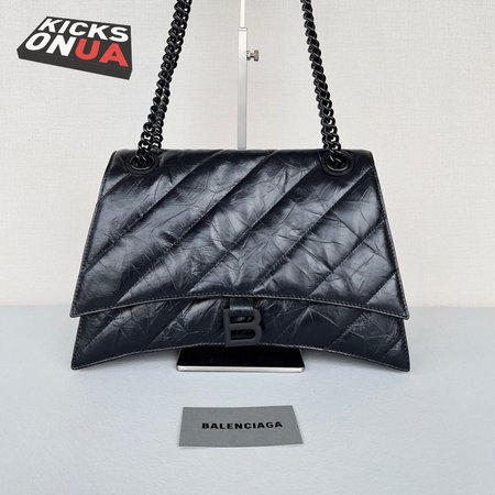 Balenciaga Crush Large Chain Bag Quilted In Black