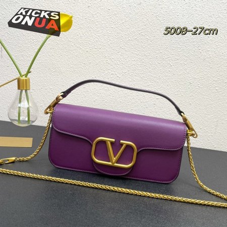 Valentino Loco Calfskin Shoulder Bag Prune WB0K30ZXL_ZA2