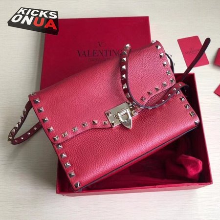 Valentino Small Rockstud Grainy Calfskin Crossbody Bag Rose Violet WB0181VSF_M24