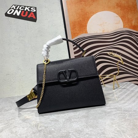 Valentino Small Vsling Grainy Calfskin Handbag Black WB0F53KGW_R82