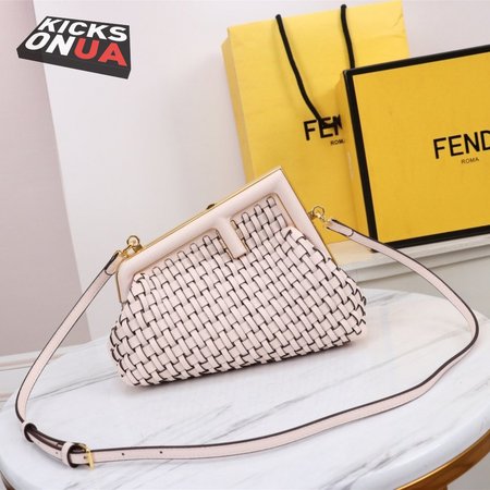 Fendi First Small Pink Braided Leather Bag