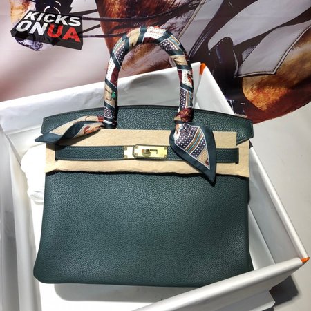 Hermes Birkin HAC Togo 30 Noir Green