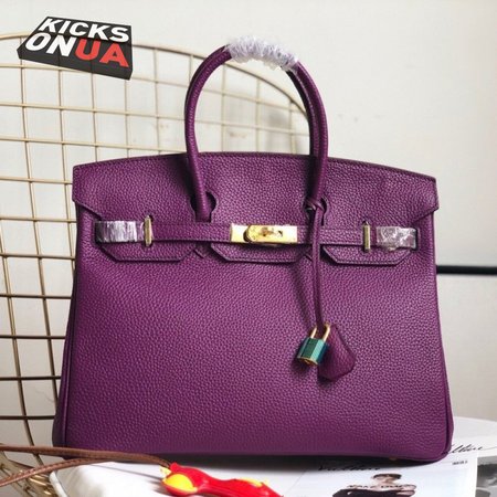 Hermes Birkin HAC Togo 30 Noir Purple