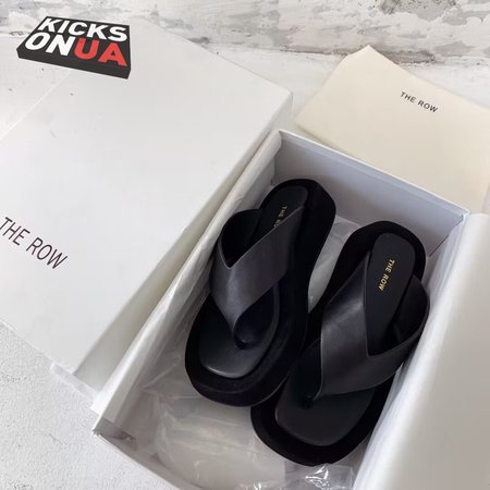 The Row Ginza Suede Sandals Black