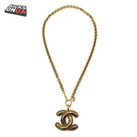 Chanel Vintage Quilted CC Pendant Necklace