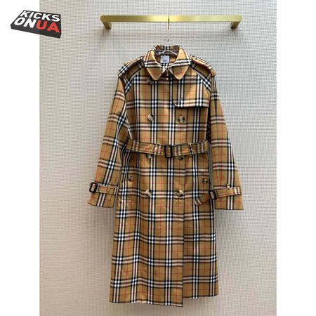 Burberry Check Gabardine Trench Coat
